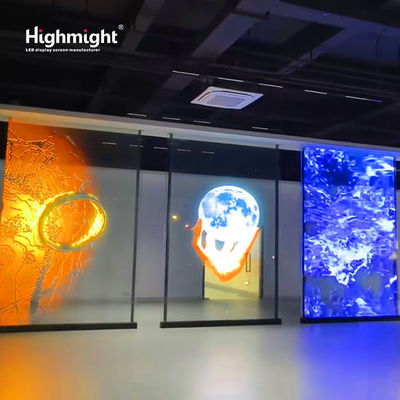 Pantalla de película de cristal de LED de alta transparencia Diseño ultra delgado Pantalla transparente sin límites
