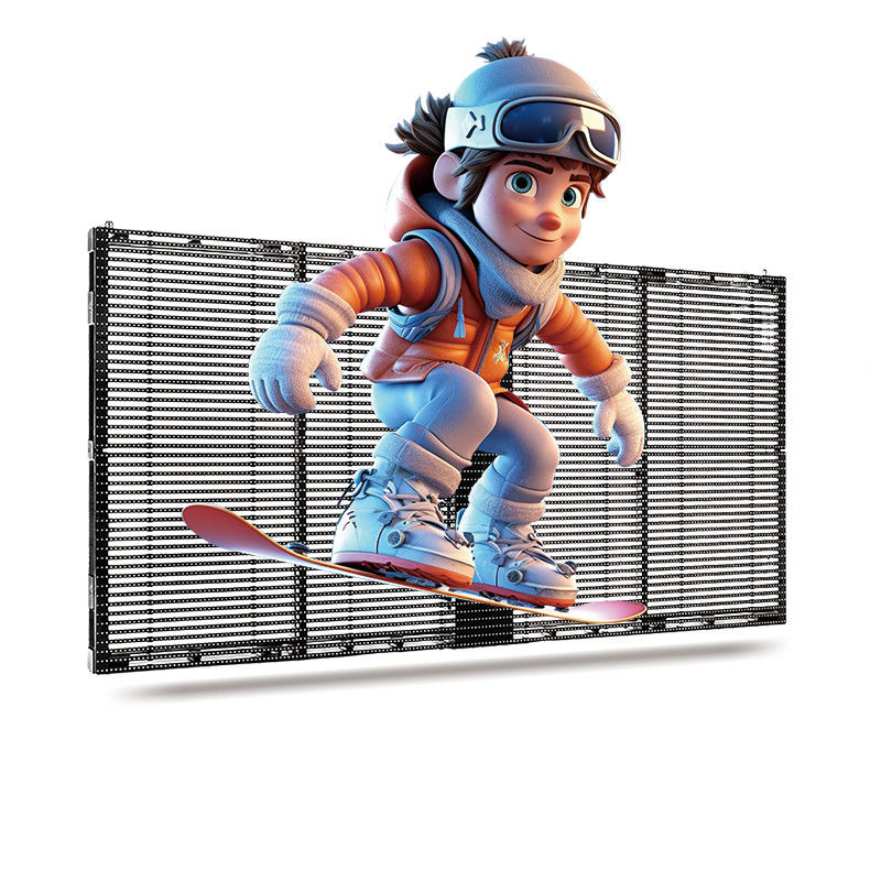 Pantalla LED transparente HT 500*1000 de instalación múltiple en 3D Pared de vídeo transparente